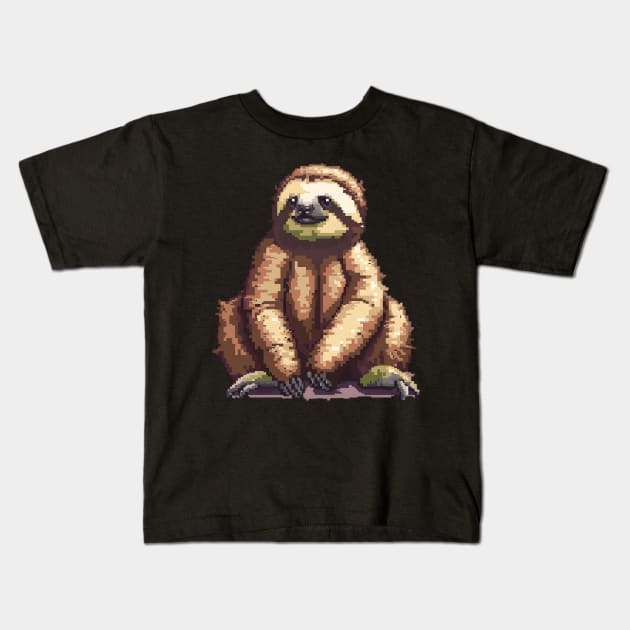 16-Bit Sloth Kids T-Shirt by Animal Sphere